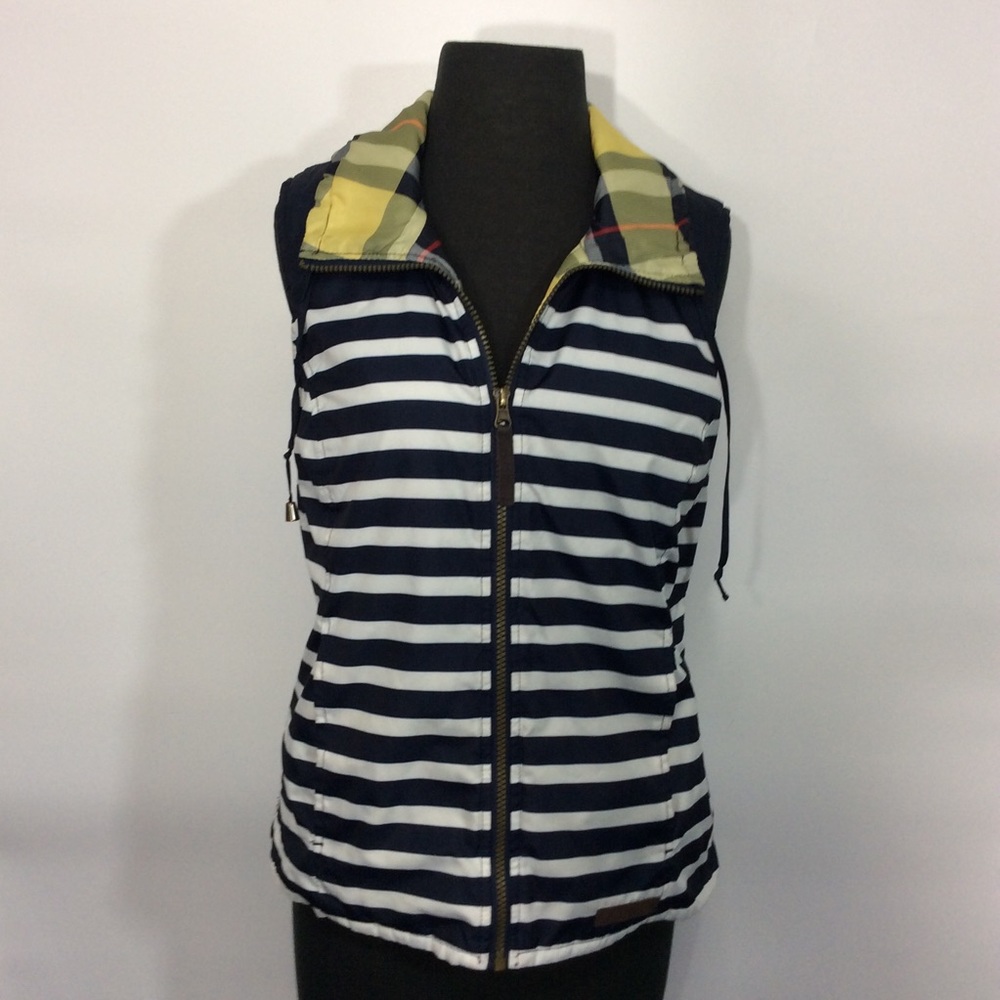 G.H. Bass & Co. Small Vest Striped Plaid Full Zip